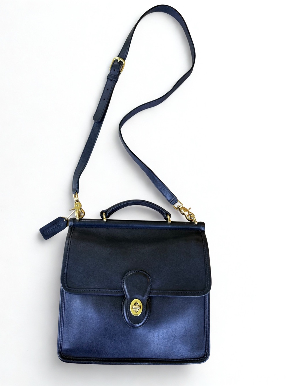 ✨ STUNNING✨ Vintage Coach Willis Bag 9927 Black Glovetanned Leather & Dust Bag - Picture 3 of 12